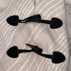 Black Velvet Plastic Cone Shaped Buttons x 2